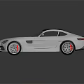 Silver Mercedes Two Door Sports Car With Black Roof And Red Brake Calipers