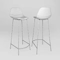 Modern Brown Leather Bar Stools With Black Metal Frame And Curved Seat