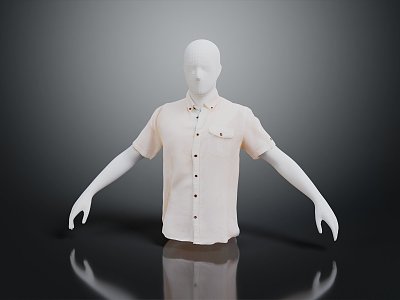 Modern Shirt Long Sleeve Shirt Flower Shirt 3d model