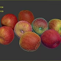 Fresh Red And Yellow Apples Stacked On Dark Background With Shiny Skin