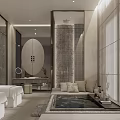 Luxurious Modern SPA Sauna Interior With Massage Beds And Serene Ambiance