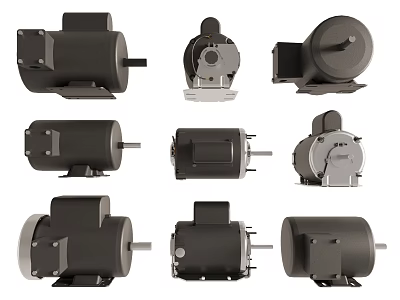 Various Types of Industrial Electric Motors with Diverse Designs and Structures 3d model
