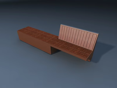 Outdoor Wooden Bench With Slatted Seat And Backrest Natural Wood Finish For Garden Patio 3d model