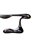 Sleek Contemporary Decorative Console Table With Artistic Curved Metal Base Design