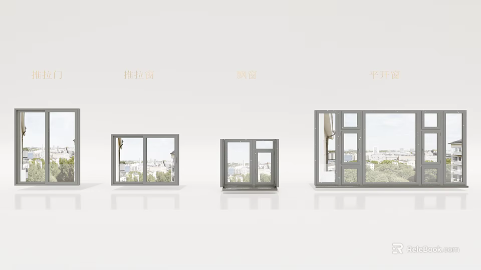 Casement Windows Modern Aluminum Frame Design With Various Home Styles 3d model