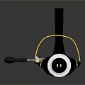 Black Fishing Reel With Yellow Line Guide And Silver Components Handle