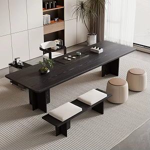 Quiet Style Simple Tea Table and Chair Combination Tea Table Tea Table Tea Room Tea Table 3d model