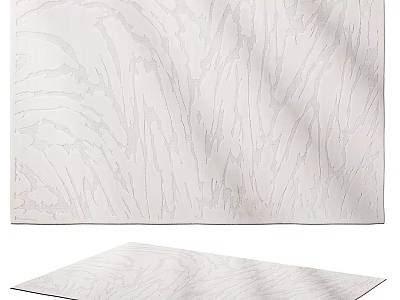 Modern Square Carpet With White And Gray Textured Pattern For Home Decor 3d model