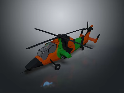 Cosmic Aerospace Model With Orange Green Design Cockpit And Helical Propeller 3d model