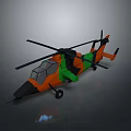 Cosmic Aerospace Model With Orange Green Design Cockpit And Helical Propeller