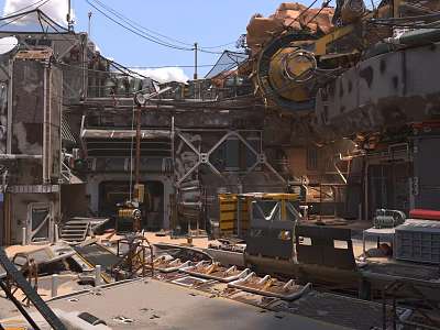 WASTE Epoch Trailblazer Base Railway Tramcar Lamps Goods Radar Supply Antenna 3d model