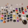 Colorful Hat Themed Hanging Decorations With Multiple Styles And Colors 3d model