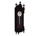 Vintage Wooden Grandfather Clock With Ornate Design White Dial And Pendulum