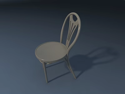 Light Colored Dining Chair with Curved Backrest and Round Seat for Modern Minimalist Interior Spaces 3d model