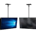 Two hanging TVs with different display screens and mounting brackets 3d model