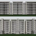 Modern Residential District Simple Multi-storey Residence 3d model