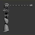 Futuristic Robot Game Movie Character With Mechanical Design Green Glowing Details Antennas And Open Arms