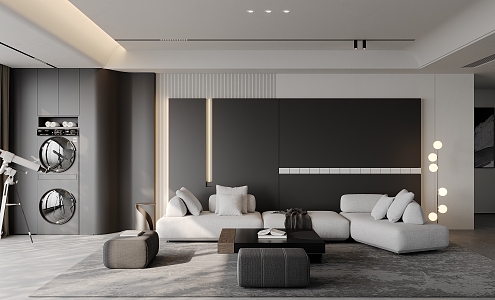 Modern Minimalist Living Room 3d model