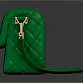Daily Use Green Quilted Handbag With Golden Clasp And Shoulder Strap