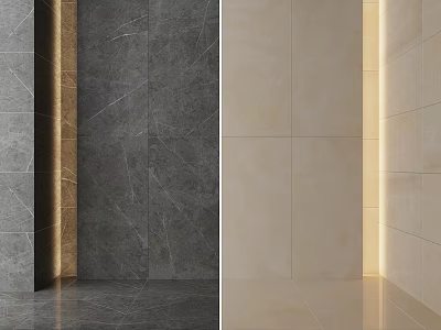 Modern Textured Wall Panels With Dark Gray And Beige Stone Finishes 3d model
