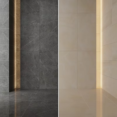 Modern Textured Wall Panels With Dark Gray And Beige Stone Finishes 3d model