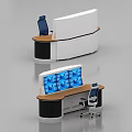 Modern Monitoring Room with Multiple Monitor Screens Console Desks and Office Chairs