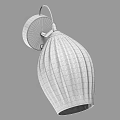 Modern Minimalist Wall Sconce With Brass Base And White Ribbed Ceramic Shade 3d model