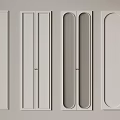 Modern White Interior Doors With Various Designs Shapes And Golden Handles