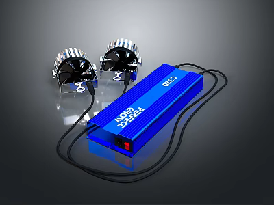 Household Electrical Inverter Supplies With Blue Casing 12V 24V And Dual Cooling Fans 3d model