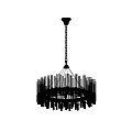 Stylish Modern Circular Chandelier Featuring Slender Vertical Bars Hanging By Chain 3d model