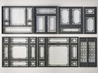 New Chinese casement window 3d model