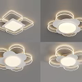 Modern Ceiling Lights With Geometric And Petal Shapes LED Soft Lighting Design Fixtures 3d model