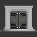 White Architectural 3D Model With Grille Design And Circular Base Structure