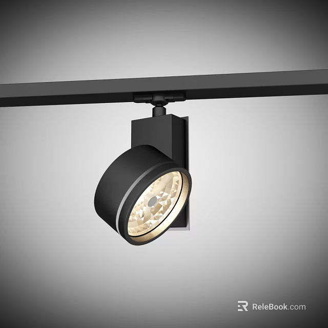 Modern Black Track Spotlight With Sleek Design For Interior Lighting Fixture 3d model 