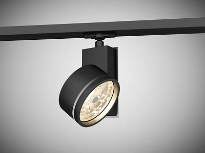 Modern Black Track Spotlight With Sleek Design For Interior Lighting Fixture 3d model
