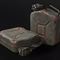 Rusty 5 Liter Metal Jerry Can With Weathered Surface And Handle 3d model