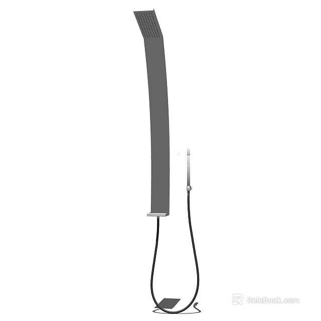 Sleek Modern Shower Head With Chrome Finish And Adjustable Handheld Sprayer 3d model 