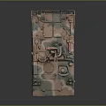 Military Camouflage Tank In Green Brown With Turret Armament And Detailed Tracks