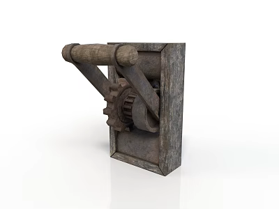Vintage Industrial Mechanical Equipment With Metal Structure Gear Lever And Rustic Design 3d model
