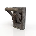 Vintage Industrial Mechanical Equipment With Metal Structure Gear Lever And Rustic Design