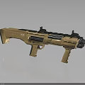 Tactical Brown Assault Weapon With Scope Mount And Ergonomic Handle Design 3d model