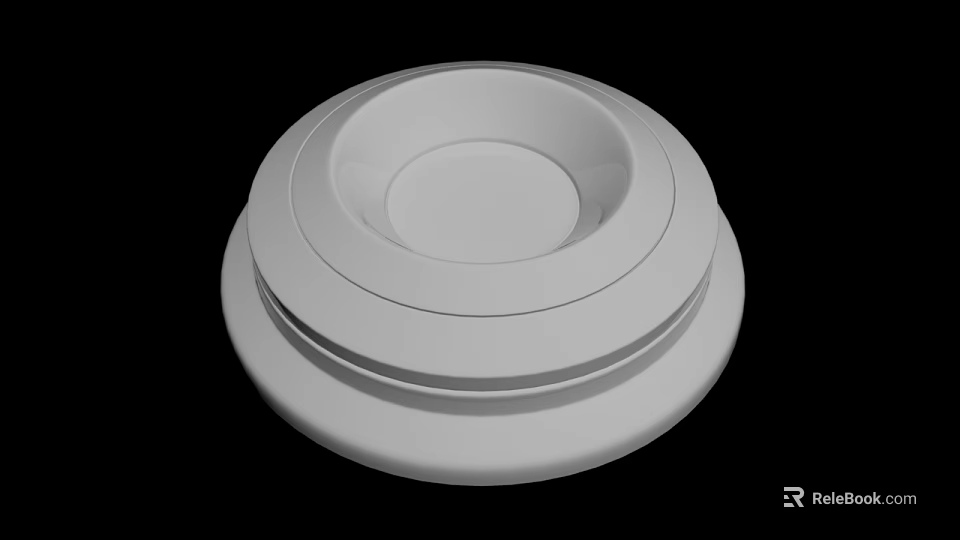 White Circular Multi Layered Object With Smooth Surface And Black Background 3d model 