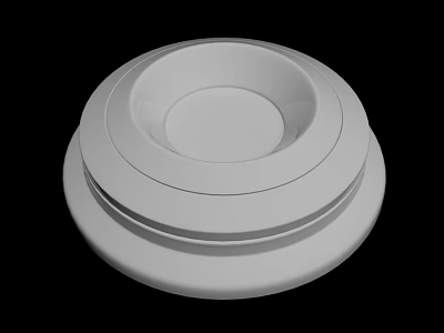 White Circular Multi Layered Object With Smooth Surface And Black Background 3d model