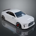 White Sports Car With Sleek Design Black Wheels And Red Brake Calipers