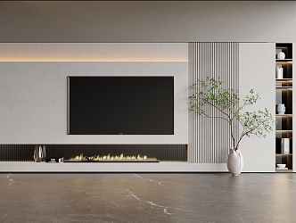 Modern TV background wall 3d model