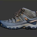 High Top Hiking Boots In Blue Gray With Colorful Laces And Non Slip Sole