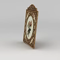 Elegant Ornate Carved Frame Featuring Oval Rose Design And Intricate Details