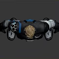 Male Sci Fi Warrior Character With Blue White Tech Combat Suit And Blonde Hair