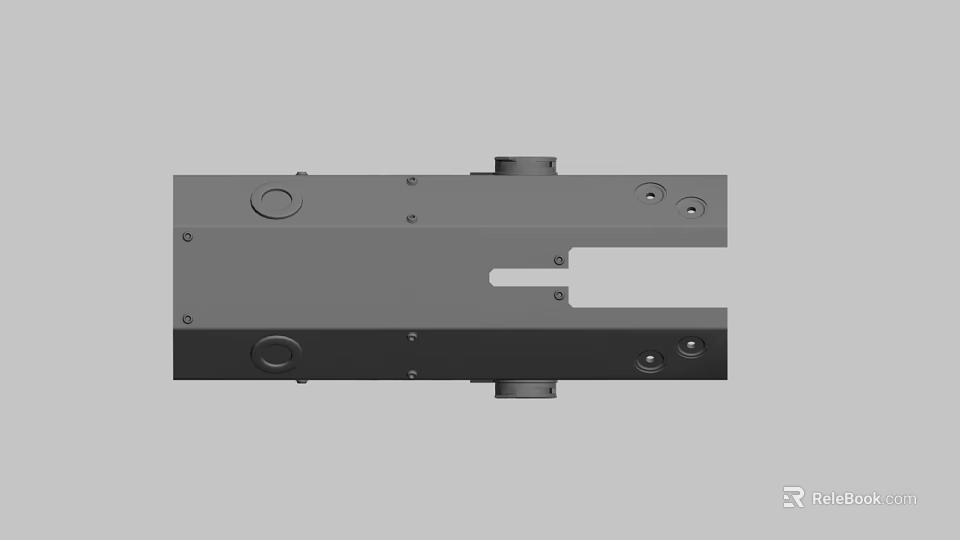 Detailed Mechanical Metal Component Featuring Holes Bolts And Industrial Structure Design 3d model 