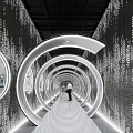 Modern Corridor Science and Technology Corridor Time Tunnel Corridor 3d model